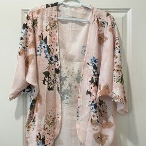 Floral Summer Kimono - Light Pink